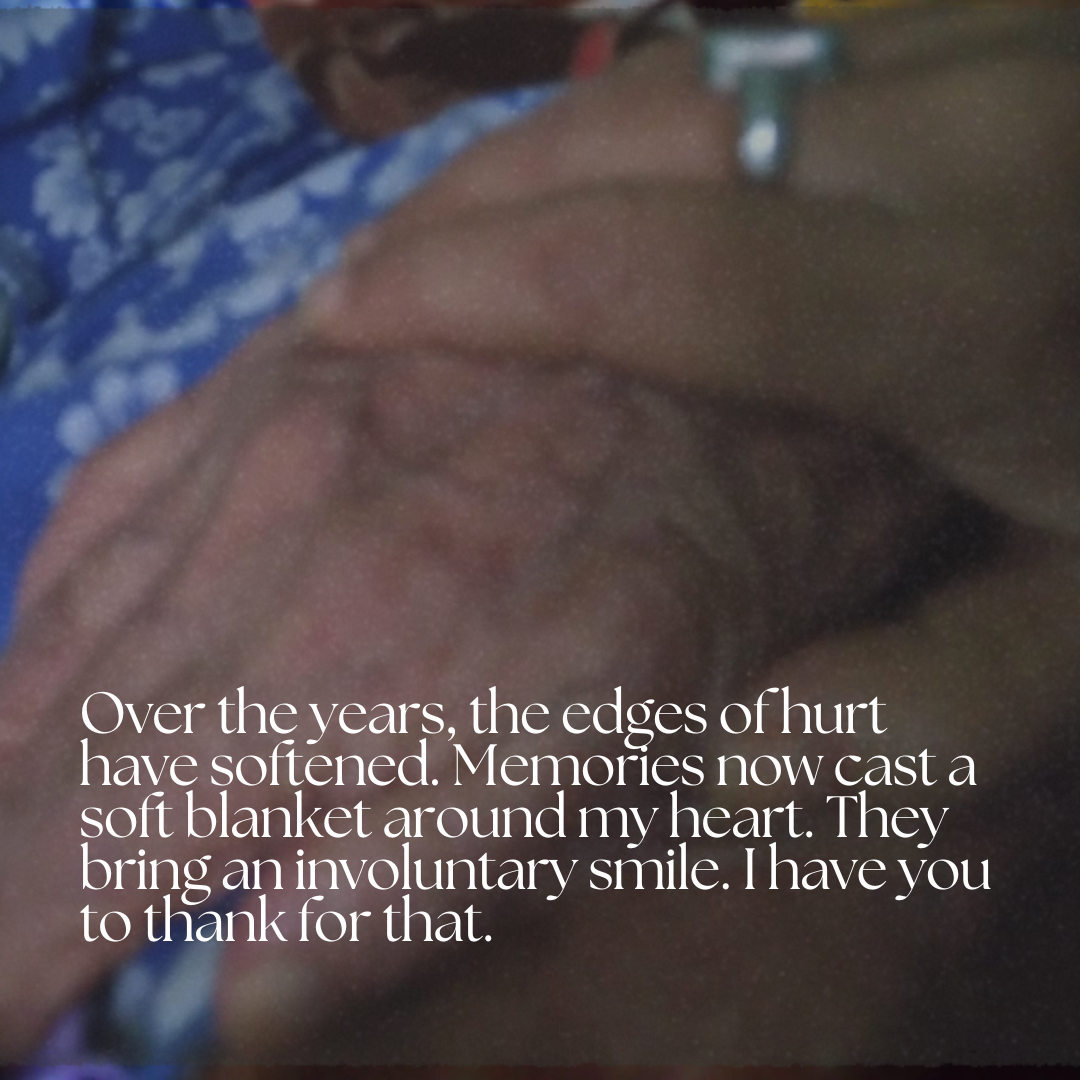 Mini holds her mom's hand a few days before she passes away